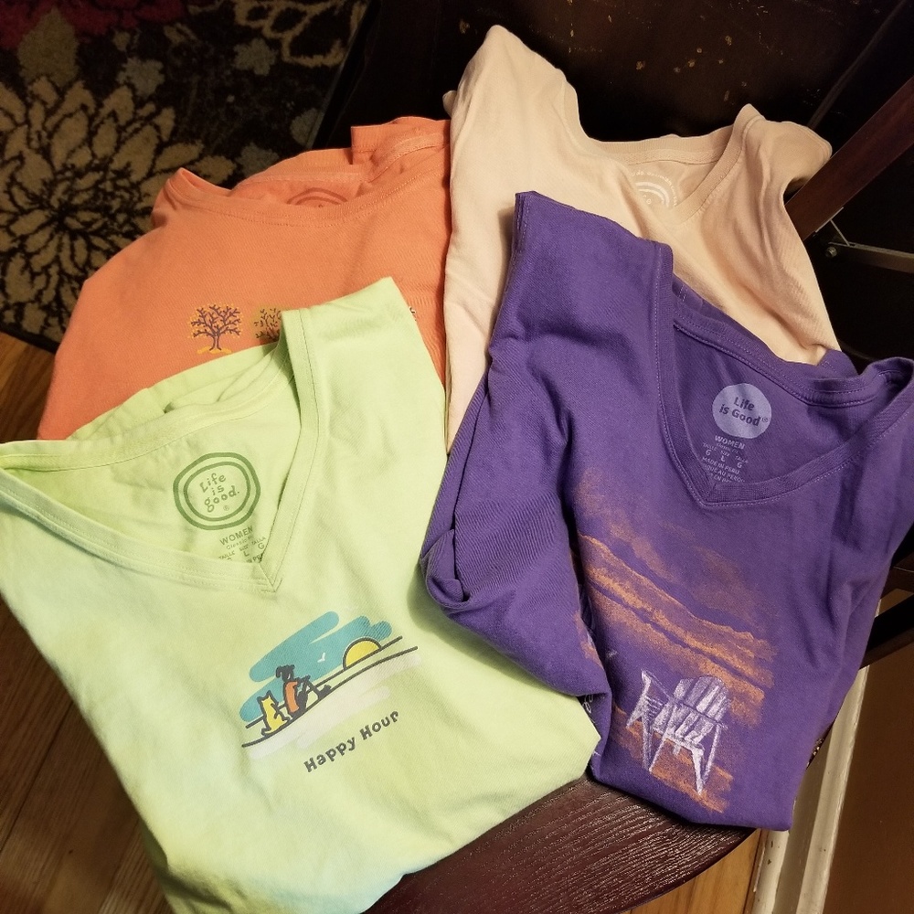 Lot of 4 Life is good Short Sleeve T's